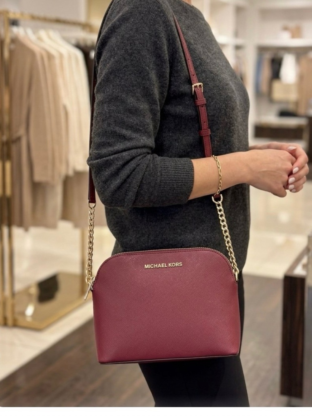 Michael Kors Wine Red Crossbody Bag